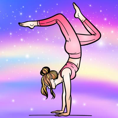 a woman doing a handstand