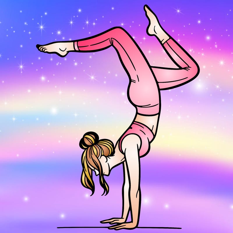 a woman doing a handstand