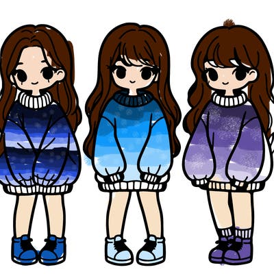 girls with oversized sweaters