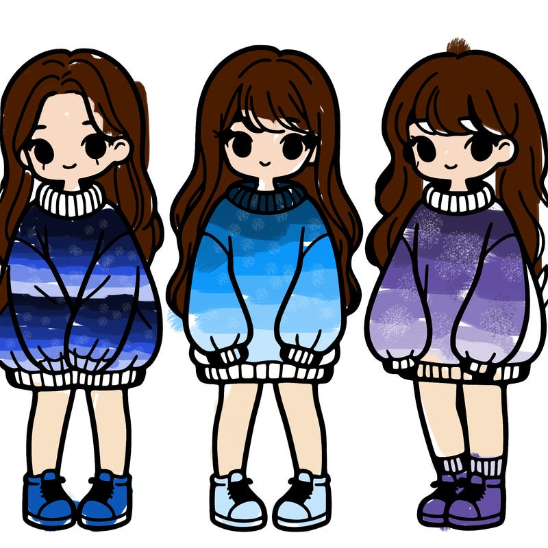 girls with oversized sweaters