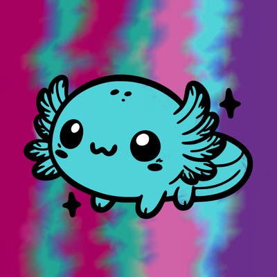 cute easy baby axolotl