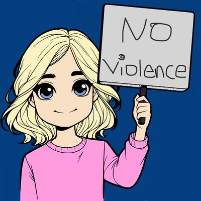 realistic girl holding up a sign