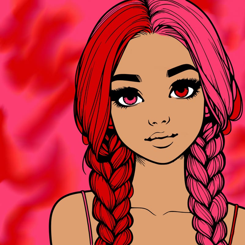 realistic girl with braids