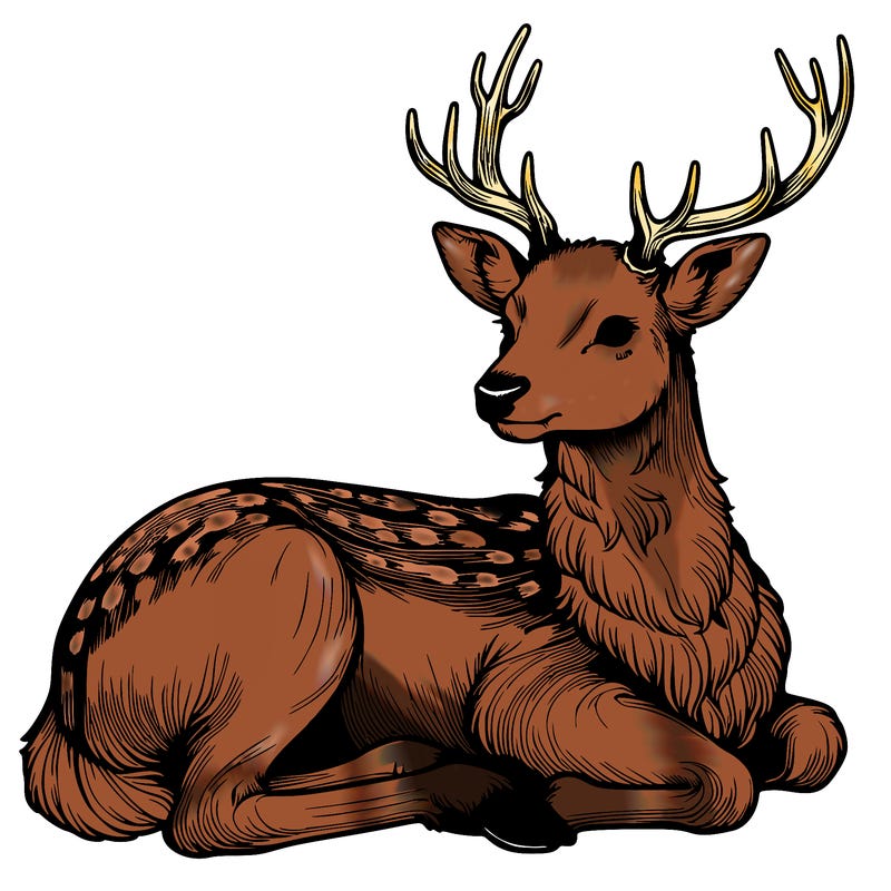 realistic deer with antlers