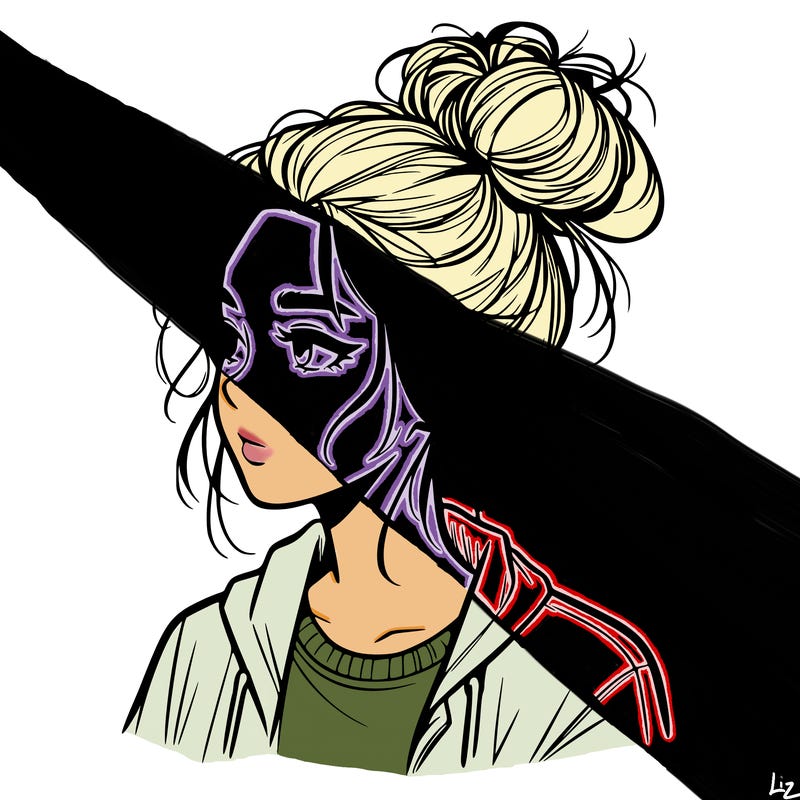 realistic teenage girl with a messy bun