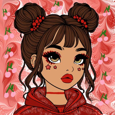 realistic girl with space buns