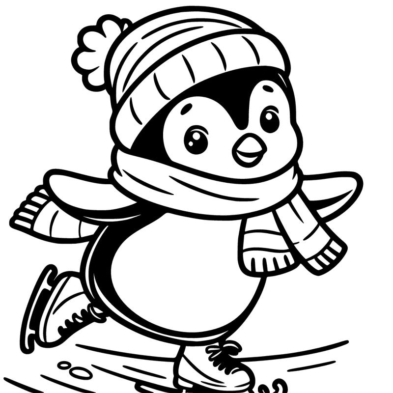 a penguin ice skating