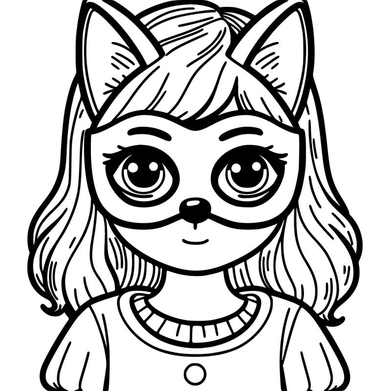 girl wearing a fox mask