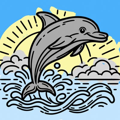 dolphin out line