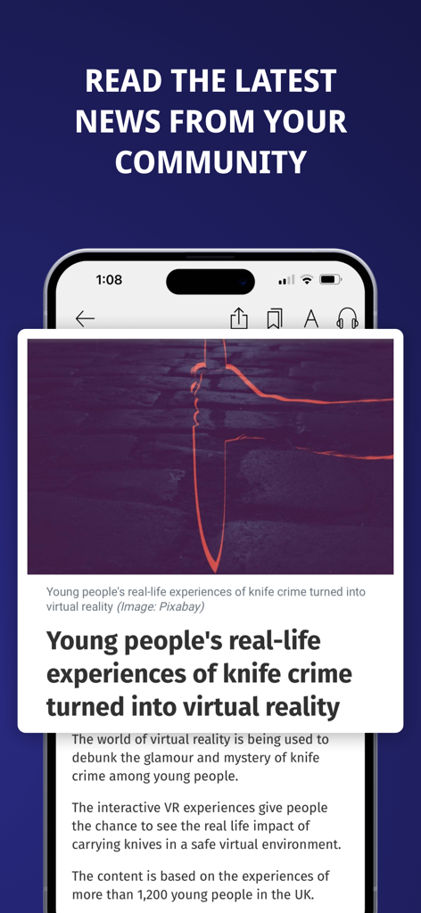 A smartphone displaying a community news article within the Western Telegraph mobile app.
