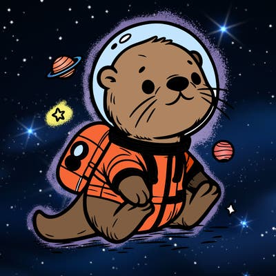 otter in a space suit