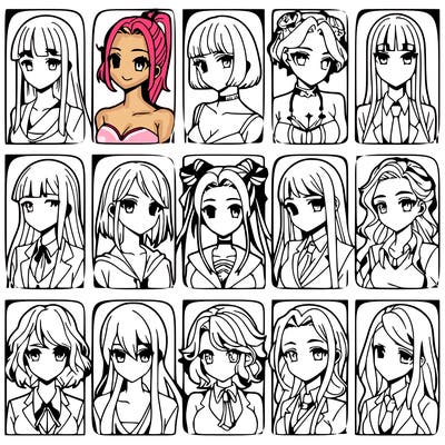 girls that look diffrent anime