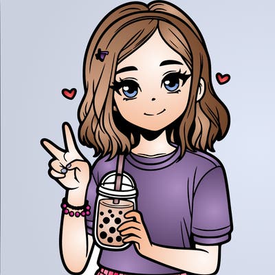 teenage girl with boba