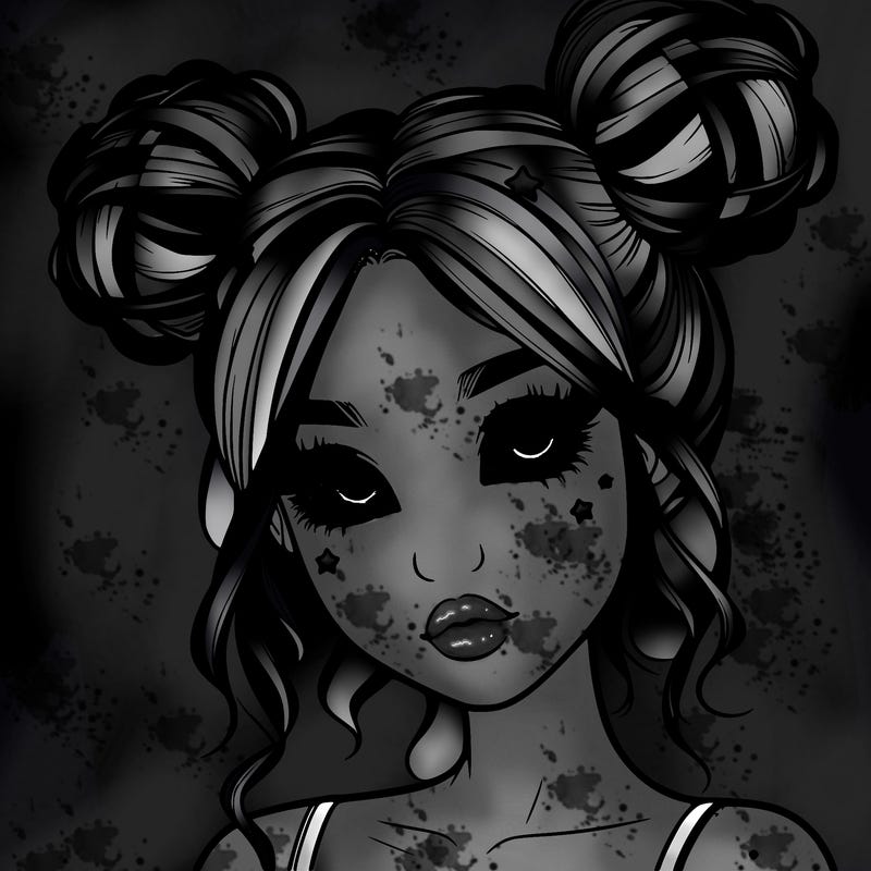 realistic girl with space buns