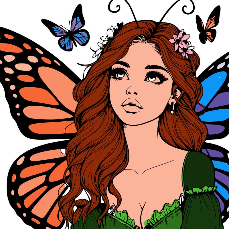 butterfly fairy realistic girl