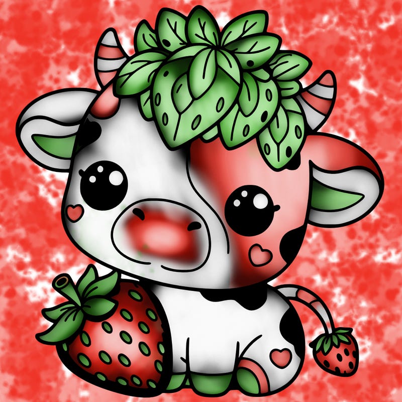 cute strawberry cow