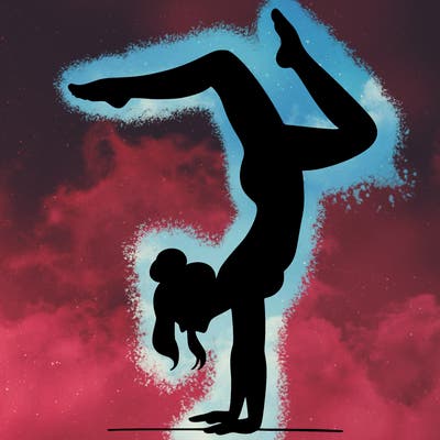 a woman doing a handstand