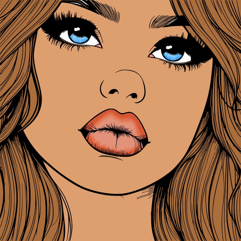 really realistic girl with lips