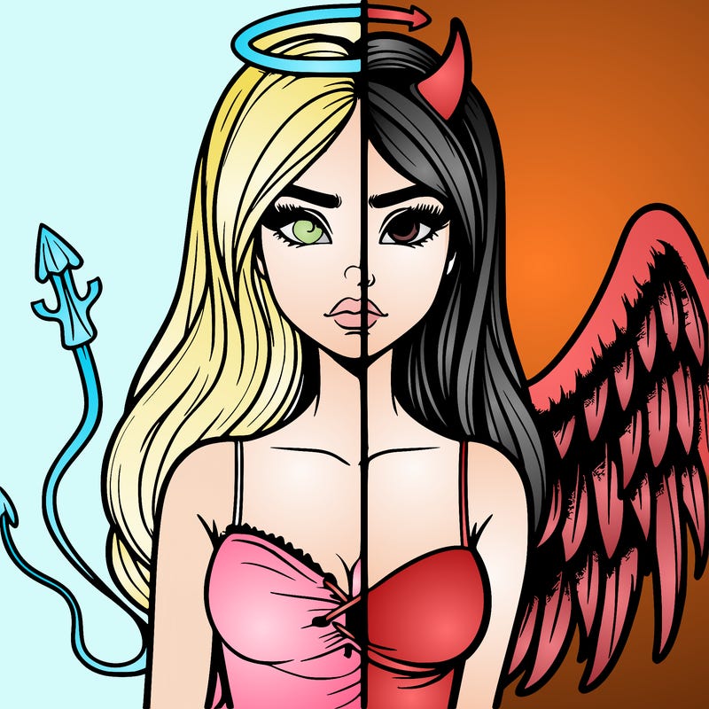 devil vs angel realistic girl