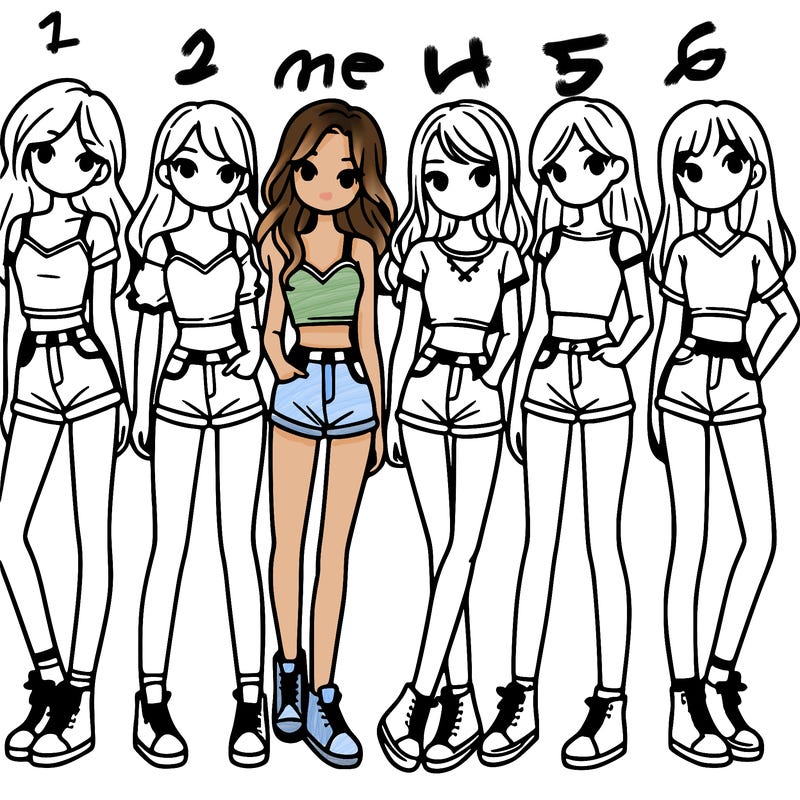 a group of girls wearing crop tops and shorts