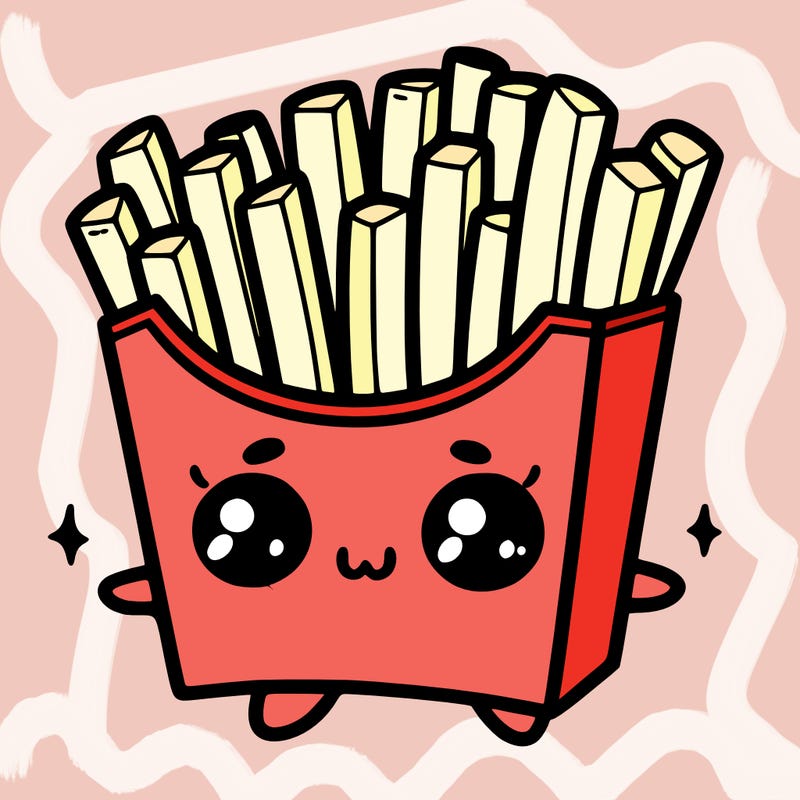 a cute. french fries