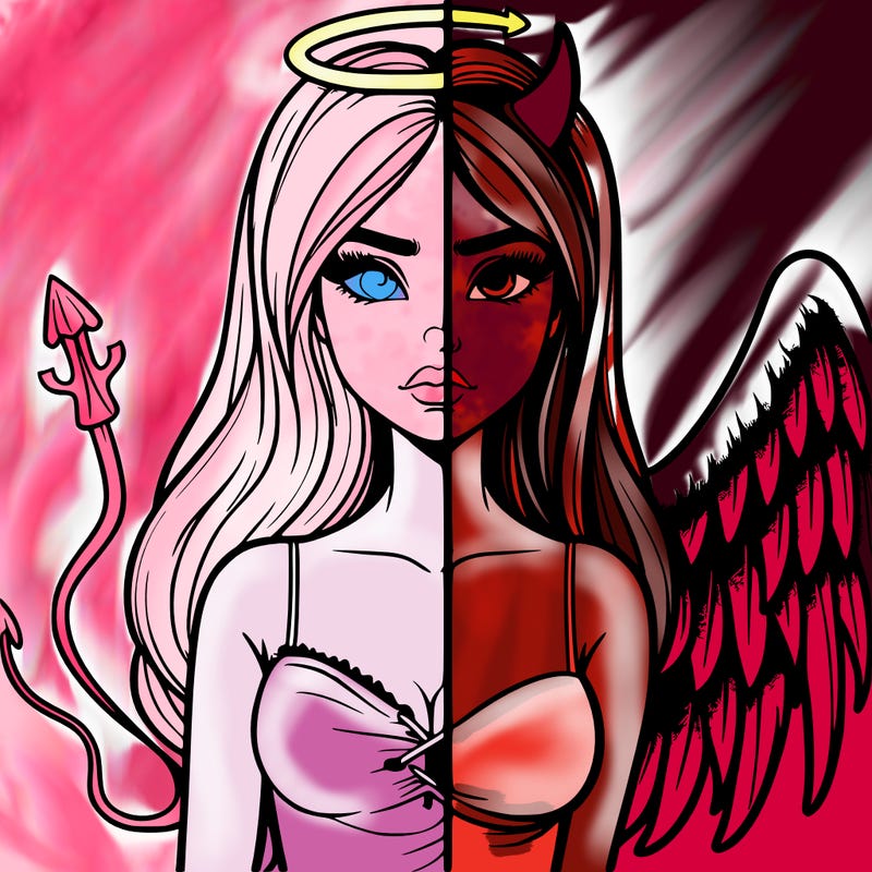 devil vs angel realistic girl