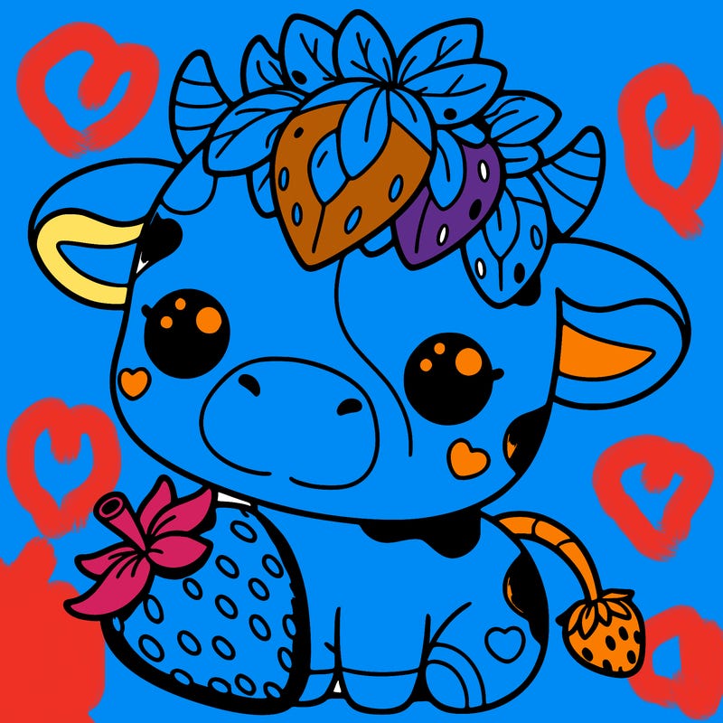 cute strawberry cow