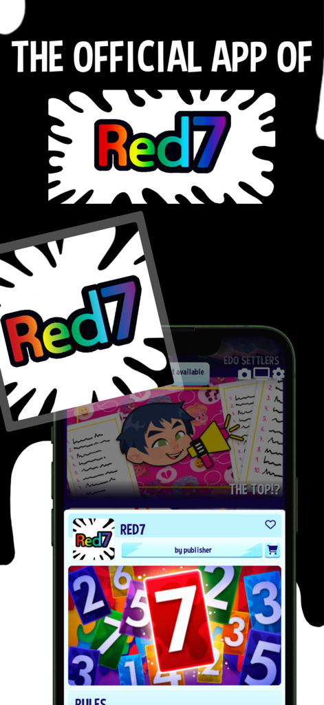 Boardible: Mobile Board Games - Screenshot of Boardible as the official app for the Red7 card game