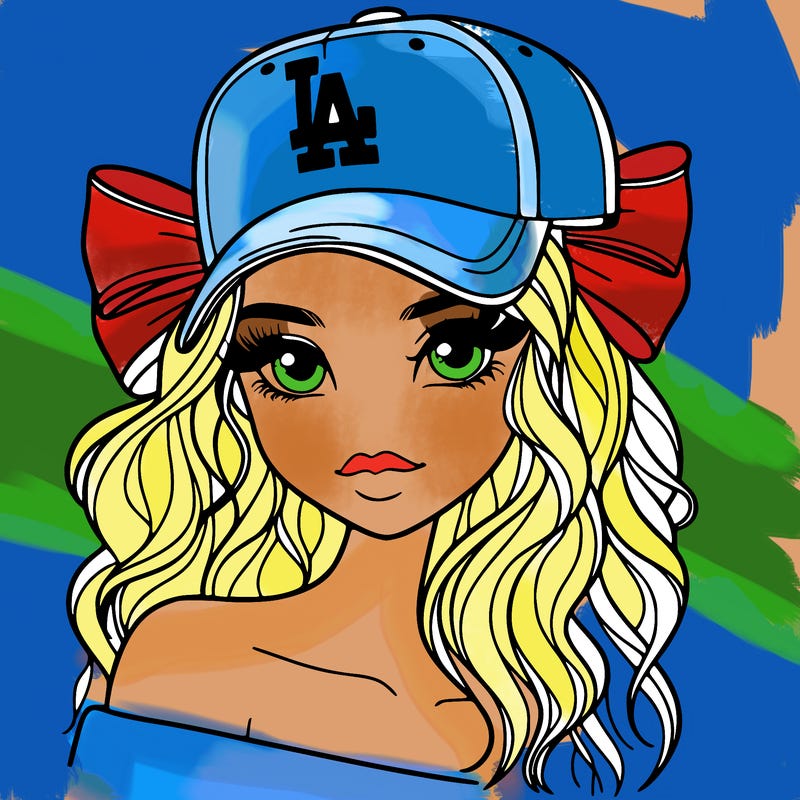 pretty girl with los angeles cap