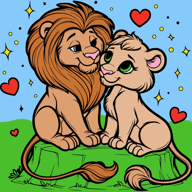 lion and lioness inlove