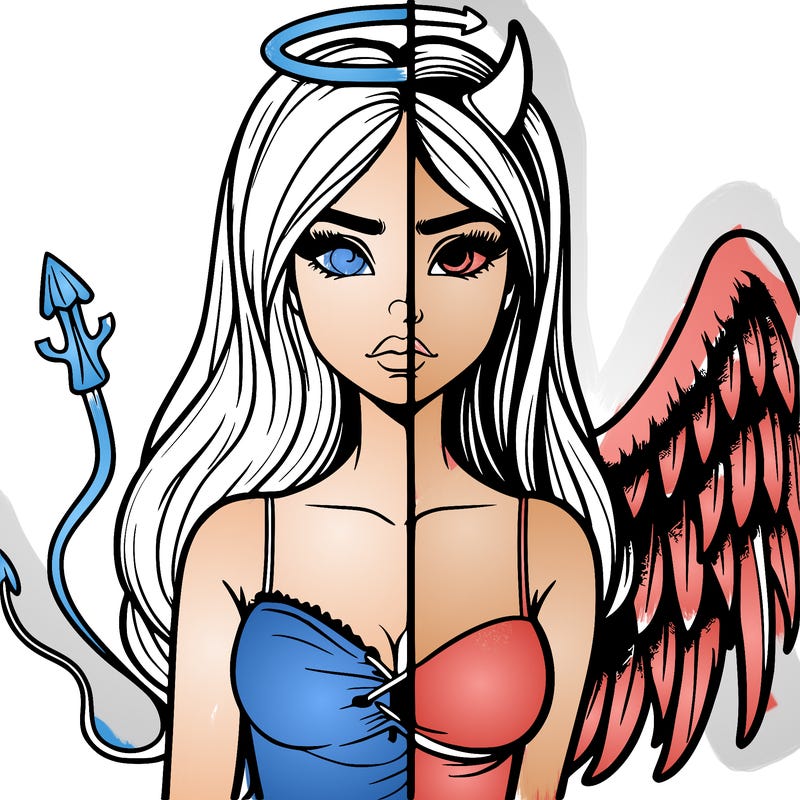 devil vs angel realistic girl