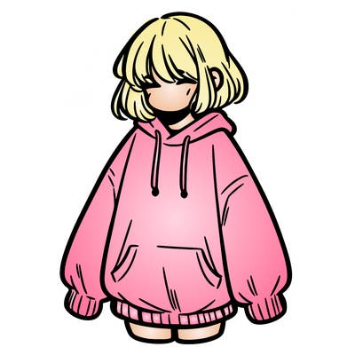 girl in baggy sweat shirt