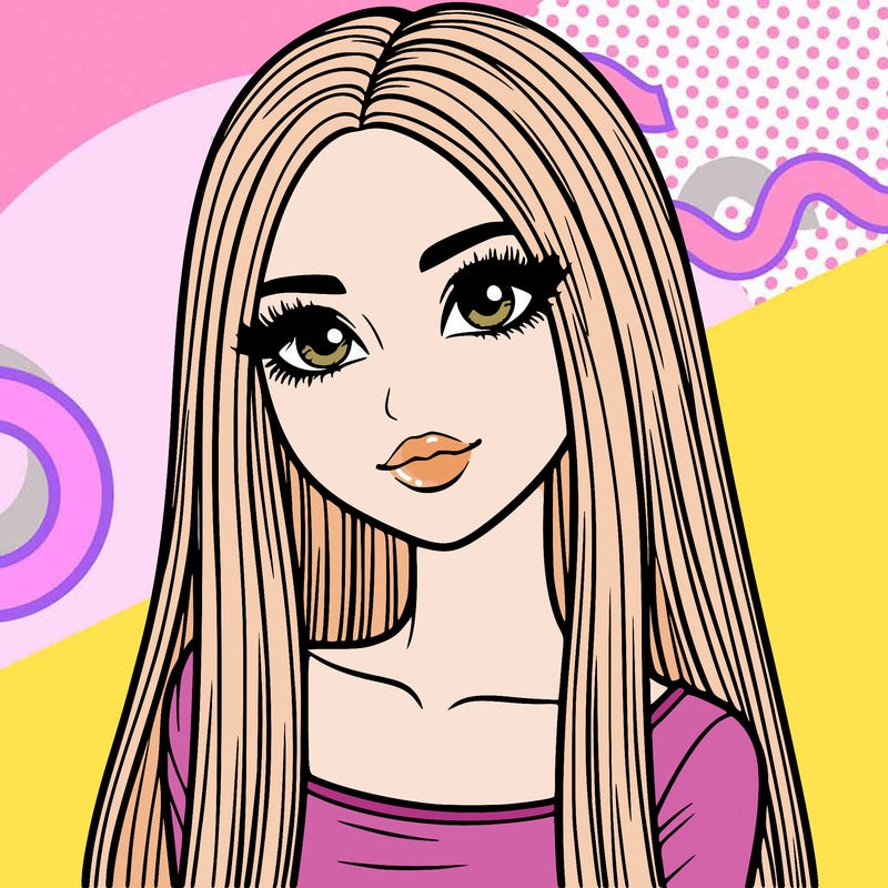 realistic girl with straight and long hair