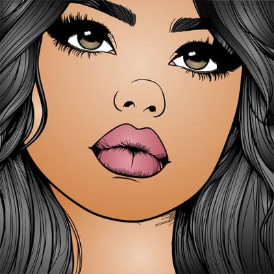 really realistic girl with lips