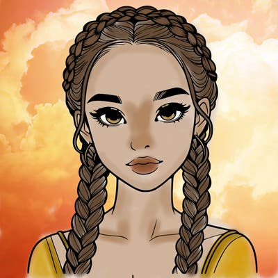 realistic girl with braids