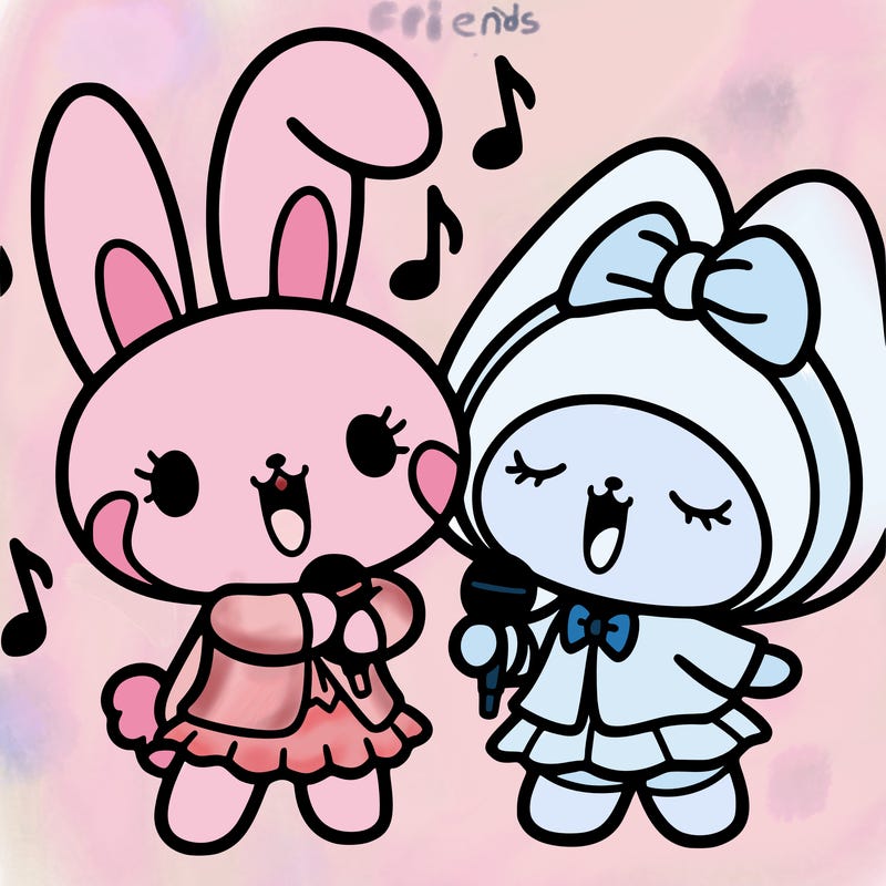 kuromi with my melody singing together