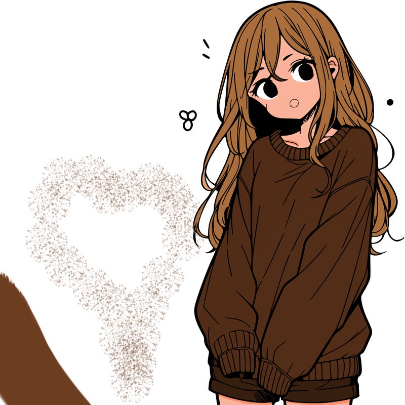 manga teen girl  in a sweater and baggy pants