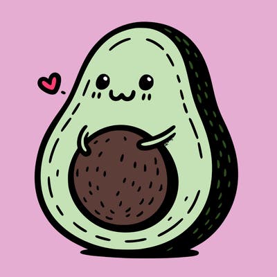 an avocado hugging an avocado