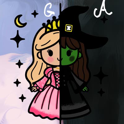 split princess and witch