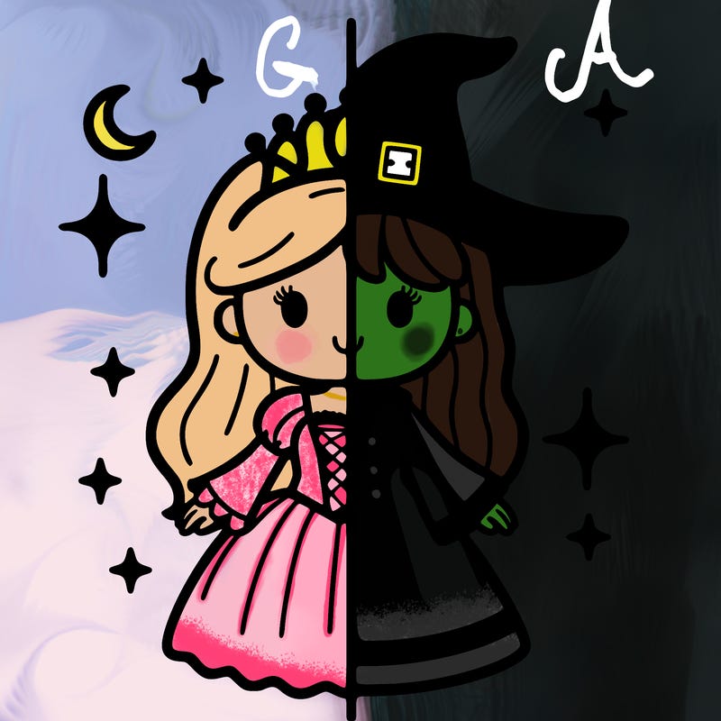 split princess and witch