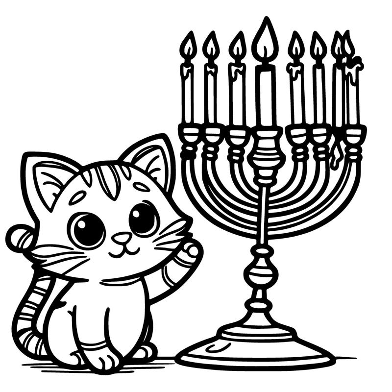 cat and menorah