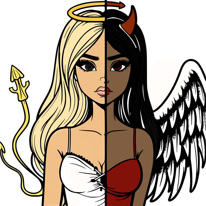 devil vs angel realistic girl
