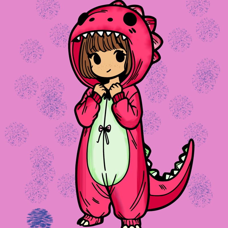 dino onesies on girl