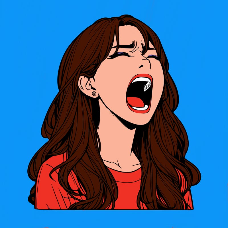 screaming realistic, girl