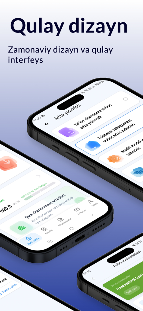 Kontrakt Edu - Interfaz de la aplicación móvil Kontrakt Edu en smartphones que muestra las funciones de gestión de contratos universitarios