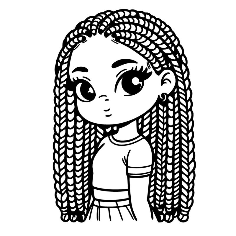 girl with box braids