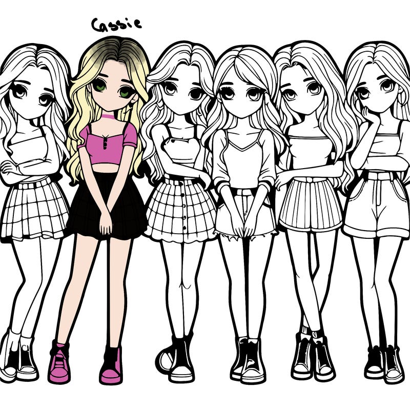 a group of girls realistic