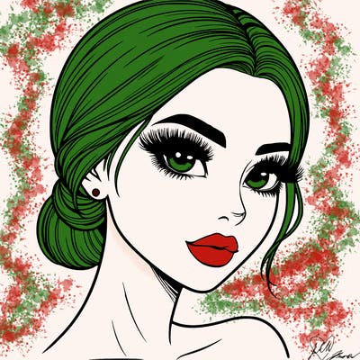 realistic girl with lashes