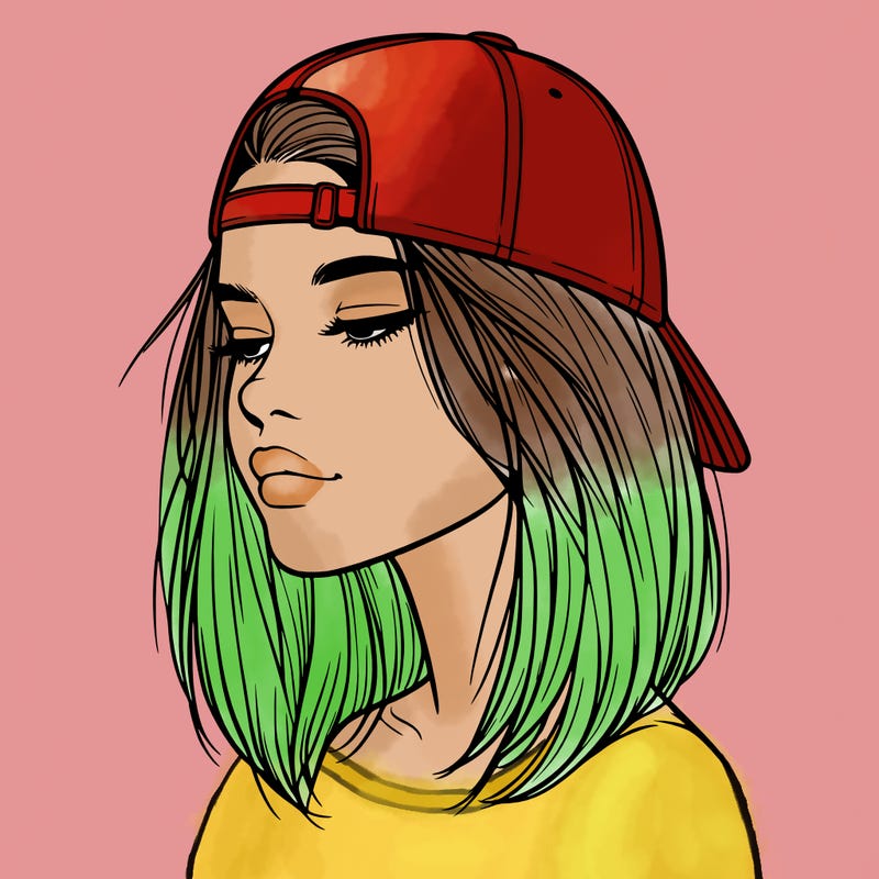 realistic  girl with a backwards hat