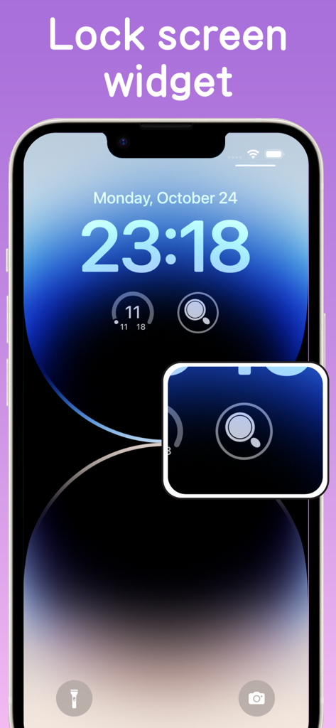 Sperrbildschirm eines iPhones, der das Widget der Mirror App für schnellen Zugriff zeigt